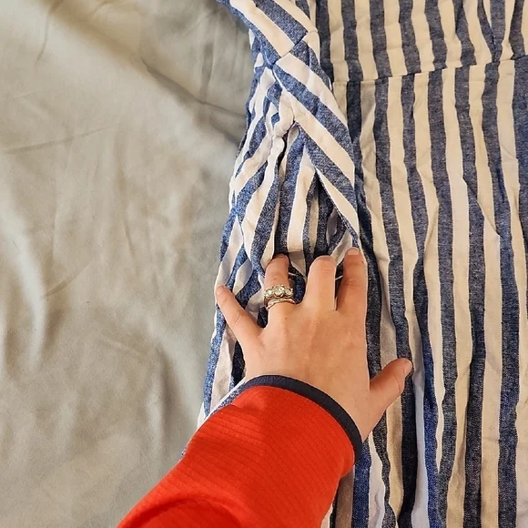 Blue and White Striped Dress - Picture 2 of 3